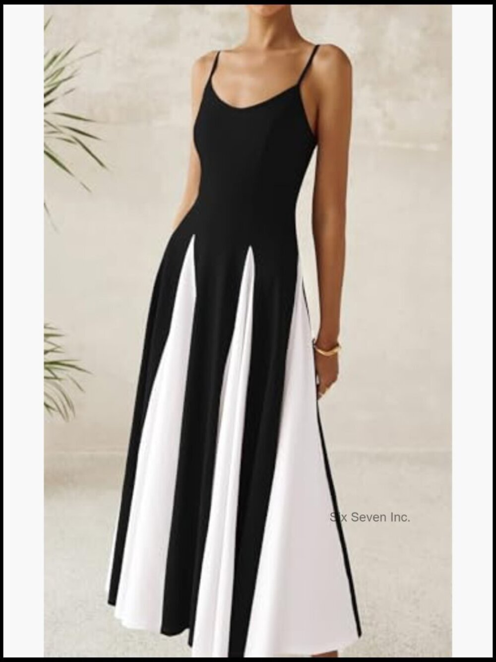 Spaghetti Strap Backless Flowy Maxi Dress Sleeveless Wedding Guest - Picture 6 of 7